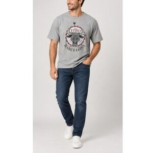 Del Toro Mens Gray Red & Black Graphic Short Sleeve Tee Size M